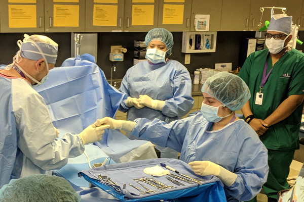 Surgical Techs Training in an OR.